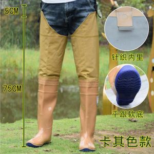 Quần Lội Nước Giày Đi Mưa Ống Cao Dày Quá Đầu Gối Nam Nữ Giày Cấy Lúa Giày Câu Cá Dài Bắt Cá Qua Biên Giới