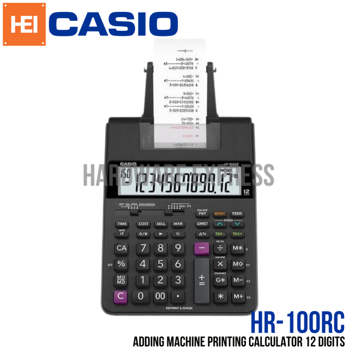 Casio HR100RC Adding Machine Printing Calculator 12 Digits Lazada PH