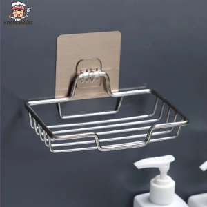 (Eldridge) High Quality Soap Rack Wall Mounted Soap Holder Stainless Steel Soap Sponge Dish Bathroom