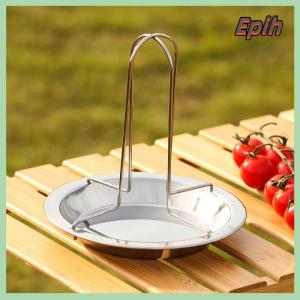 [Epih] Roasting Grill Stand Chicken Roaster Rack Kitchen Outdoor BBQ Tools Carbon Steel Non-stick Grilled Chicken Plate