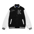 Áo Khoác Form Rộng Nhung Tăm Jacket Varsity FF Unisex V1 Màu Đen,Hồng. 