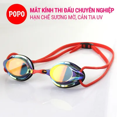Kính bơi chuyên nghiệp POPO RG700 mắt kính tráng gương cao cấp cản tia uv chống hấp hơi kiếng bơi thi đấu cho nam nữ