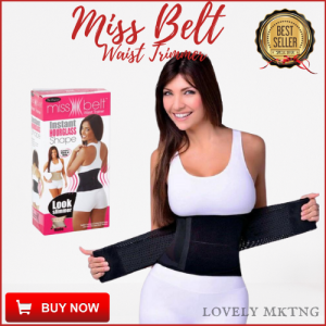 BEST SELLER Miss Belt Waist Trimmer | Miss Belt Waist Trainer and Body Shaper with Dual Adjustable Hook and Loop Closures | Miss Belt Pro Instant Hourglass Shape | Adjustable Waist Trimmer | Miss Belt Sports Training Belt Slim Waist Shapewear Strap