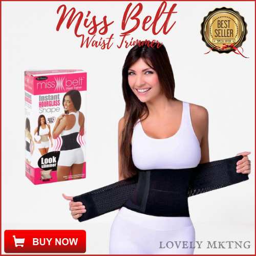 Miss Belt Body Shaper - Black - Slim Belt - Instant Hourglass Shape Look 2  Waist Sizes -Shape-enhancing Compression Technology