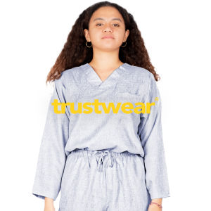 TRUSTWEAR - Denim Doctor’s Scrubs / Set Baju Celana Jaga OKA OK Perawat / Dokter Lengan Panjang Vol.8