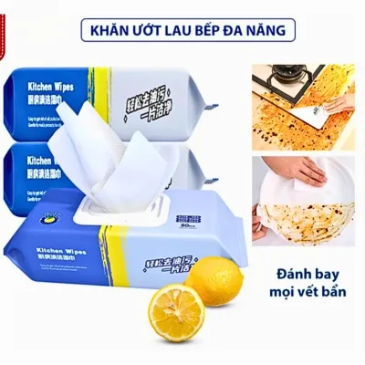 COMBO 5 Khăn Ướt Lau Bếp Đa Năng - Mềm Mại Sạch Dầu Mỡ Thân Thiện Môi Trường