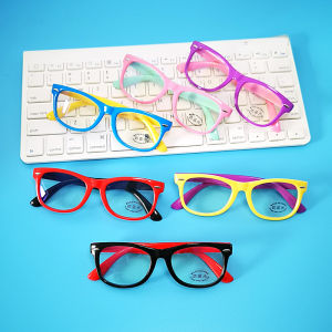 SUNYMALL Kính Chặn ánh Sáng Xanh Trẻ Em Kính Mắt Máy Tính Gọng Silicone Cho Trẻ Em Trai Và Gái Kính Mắt Chăm Sóc Thị Lực Khung Vuông