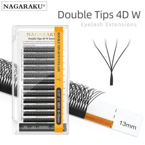 NAGARAKU Double Tips 4D shape W lash Automatic Flowering W Shape Bloom double 3D Premade Fans Eyelash Extensions