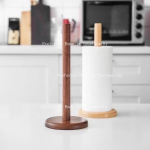 ZZSA 1pc Solid Wood Living Room Kitchen Dining Table Tissue Holder Household Roll Paper Holder Hanging Upright Q3P9R
