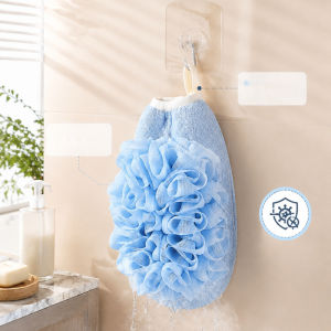 JMY 2 In 1 Exfoliating Bath Sponge Loofah Body Scrubber Exfoliating Bath Towel Shower Scrubber Double Sided Cleansing Tool Bathroom Shower Accessories