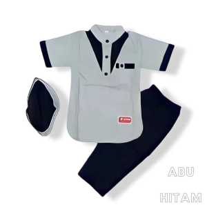 Baju muslim anak laki-laki terbaru plus peci 1-12 tahun setelan baju koko anak cowok keren