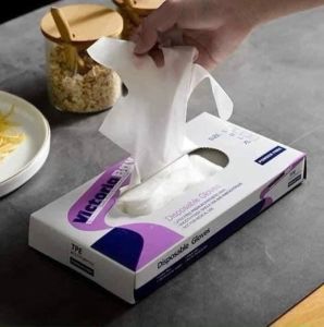 Găng tay nấu ăn - găng tay làm bếp siêu dai Victoria Bay chất liệu TPE không mùi chống nhăn hộp 100 cái