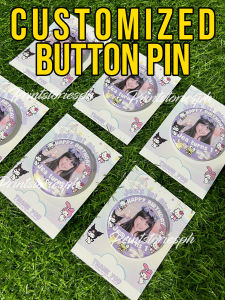 Customized Button Pins for Birthday Souvenir Business Logo etc- Glossy Texture