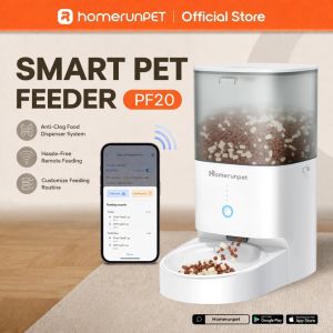 【SG Stock】HomerunPet Smart Pet Feeder - 4L Wifi App Control l Stainless Steel / Porcelain Bowl l 2 Years Warranty