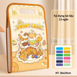Túi đựng tài liệu A4 12 ngăn hoạ tiết Capybara LILA TLCAPY6