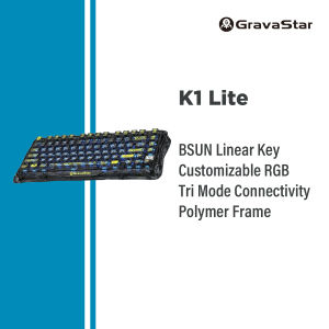 GravaStar K1 Lite: 75% Wireless Mechanical Keyboard with Organic Polymer Frame Hot-Swappable Switches and RGB Glow