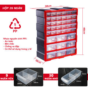 Hộp đựng linh kiện đa năng BISON tủ nhựa đựng đồ nghề nhiều ngăn chất liệu nhựa nguyên sinh PP5 chống va đập hộp nhựa đựng dụng cụ đồ nghề ốc vít linh kiện điện tử