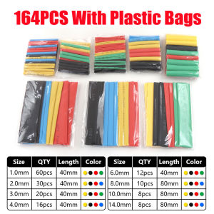 Heat Shrink Tubing Insulation Shrinkable Tubes Assortment Polyolefin Cable Sleeve