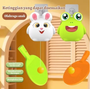 Mainan Tenis Meja Anak / Mainan Ping Pong Gantung Karakter Anak dengan 2 Raket 3 Bola Lucu