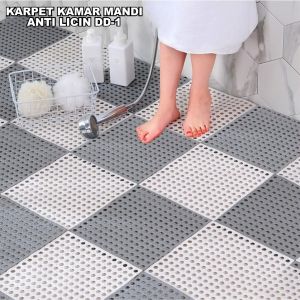 Karpet Kamar Mandi Anti Slip Polkadot 30cm x 30cm / Keset Lantai Alas Anti Licin Dapur Mat Non Slip Karpet Pvc Ramah Lingkungan - Lazada