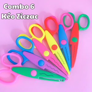 Set 6 Kéo Ziczac Thủ Công Cho Bé - Dụng Cụ Cắt Giấy Sáng Tạo An Toàn Đồ Chơi Nhiều Màu Dễ Thương