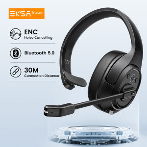 EKSA H1 Wireless Headphones With Microphone Ai ENC Noise Cancelling Bluetooth 5.0 Office Headset For Driver Call Center Skype
