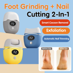 【Foot Buffing + Nail Trimming】2In1 Purpose Electric Foot File Remove Dead Skin and Calluses Soften Skin Fast Foot Grinding Tool