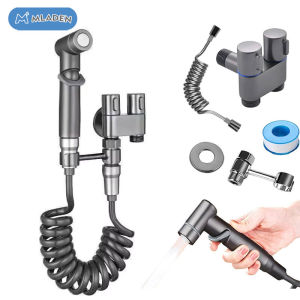 MLADEN Bidet Spray Set Stainless Steel Hand Bidet Two Way Tap Faucet Bathroom Faucet Toilet Hose Toilet Pipe Water Tap