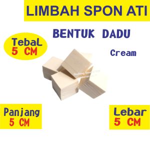 (LIMBAH SPON) SPON ATI TEBAL/LEBAR 4 - 5 CM DAN PANJANG 4 - 5 CM BENTUK DADU / KUBUS SISA PRODUKSI