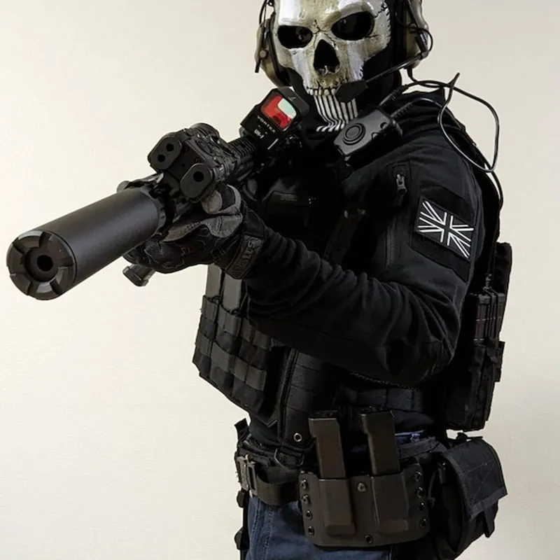 Halloween Unisex Horror Ghost Skull Mask Ghost Call Of Duty Latex Headgear  Helmet Cosplay Perform Party Masquerade Prop Halloween Cosplay
