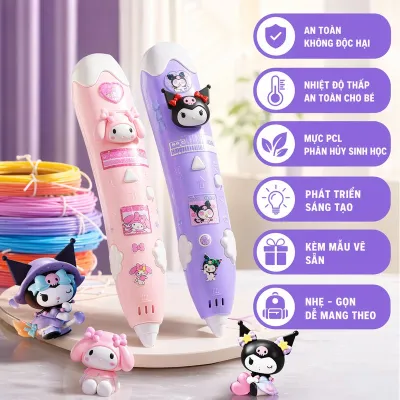BERMA BABY Bút vẽ 3D bút in 3D mực PCL nhiệt thấp an toàn sinh học đồ chơi sáng tạo thủ công học tập quà tặng trẻ em mẫu có sẵn dễ dùng
