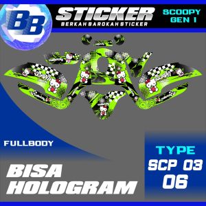 Decal Scoopy BISA HOLOGRAM Full Body Full Blok Dekal Sticker Scoopy FI 2013 2014 2015 2016 Scp 3