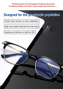 Color-Changing Presbyopia Glasses Automatic Zoom Anti-Blue Light Anti-Radiation Reading Glasses