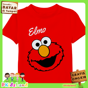 Kaos Anak Laki Laki Lengan Pendek Motif Elmo Warna Red Bahan Adem 1-10 Tahun Dkidzland