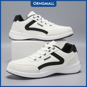ORNGMALL Mens Casual Sneakers - Vintage Style Faux Low Top with Geometric Pattern EVA Sole Fabric Insole Round Toe Lace-Up for All Seasons Plus Size 40-48