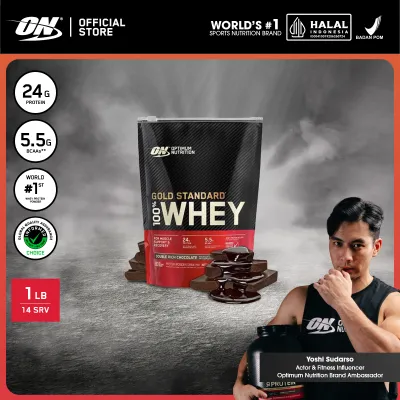 Optimum Nutrition Gold Standard 100% Whey Protein 1 lbs | Primary Source Isolate - Susu Protein / Powder / Suplemen / Gym / Muscle Protein
