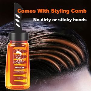 2in1 Men Hair Wax Gel With Comb Strong Hold Hair Sty Long-Lasting Fluffy Men Hair Wax