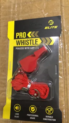 Elite Pro Whistle Pealess with Lanyard Red Blue Black ABS Plastic Material with Super Soft Nylon Lanyard