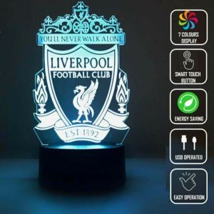 Liverpool Team 7 Colour 3D Acrylic LED Night Light Touch Table Desk Lamp Gift