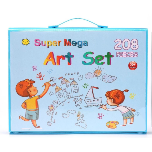 ALAT MENGGAMBAR 208PCS MEWARNAI ANAK / PENSIL WARNA KRAYON ANAK - MEGA ART 208 PCS