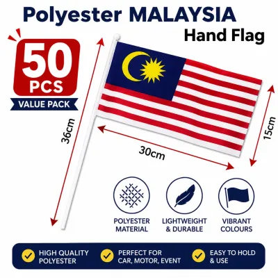 【ShopWithJoy】50PCS Bendera Tangan Malaysia Jalur Gemilang | Kereta & Motor | Malaysia Hand Flag | Ready Stock