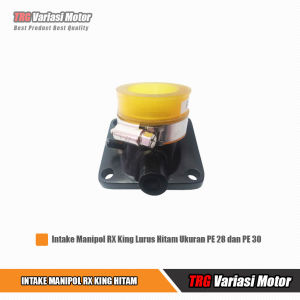 Manipol Rx King Intake Manifold Manipul Karburator Lurus Varian Warna Hitam TRG Ukuran PE 28 dan PE 30