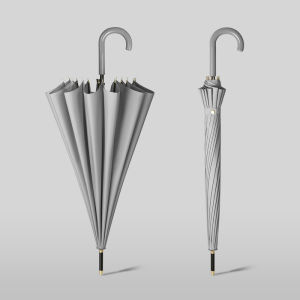 New arrival  long umbrella 16K windproof curved handle big umbrella rainproof quality classic business big umbrella Japanese small fresh plain color rain or shine umbrella