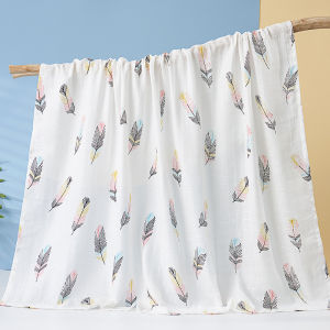 VREN Print Design 120X110CM Newborn Muslin 100% Cotton Gauze Double Layer Baby Swaddle Blanket