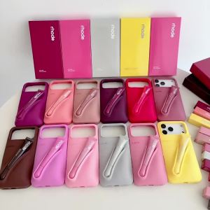 ซิลิโคนเคสศัพท์สำหรับ iPhone 17 Air 16 15 14 13 12 11 Pro Max Plus พกพาสะดวก พร้อมกล่องและที่เก็บลิปกลอส