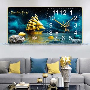 Đồng Hồ Treo Tường "THUẬN BUỒM XUÔI GIÓ" In UV 5D Cao Cấp Phong Cách Hiện Đại