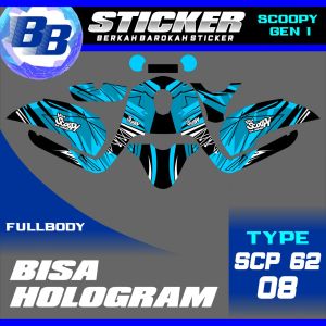 Decal Scoopy BISA HOLOGRAM Full Body Full Blok Dekal Sticker Scoopy FI 2013 2014 2015 2016 Scp 62