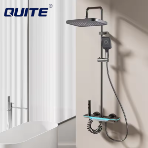 QUITE ชุดระบบฝักบัวอัจฉริยะในห้องน้ําติดผนังอุณหภูมิจอแสดงผลดิจิตอลชุดฝักบัวฝักบัวชุดก๊อกน้ําในห้องน้ํา