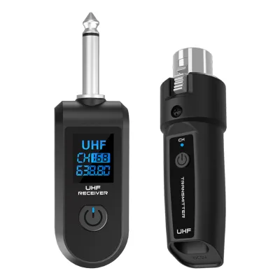 BOMGE microphone guitar UHF wireless transmission system plug and play anti-interference. Suitable for 6.35 interface to wireless use electronic musical instrument receiver
