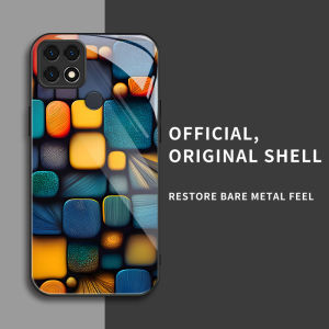 สำหรับ Oppo A15&Oppo A15S CPH2185 CPH2179 เคสศัพท์ป้องกันการตกที่มีสี่เหลี่ยมเล็กๆ สีสันสดใส บุคลิกภาพทันสมัย